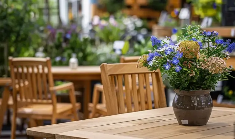 Garden Furniture display in a garden center