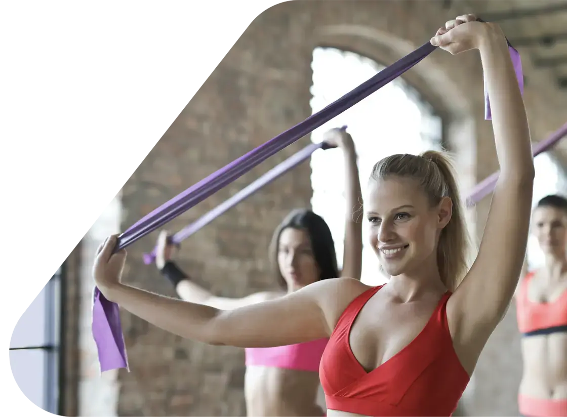 Woman in fitness class